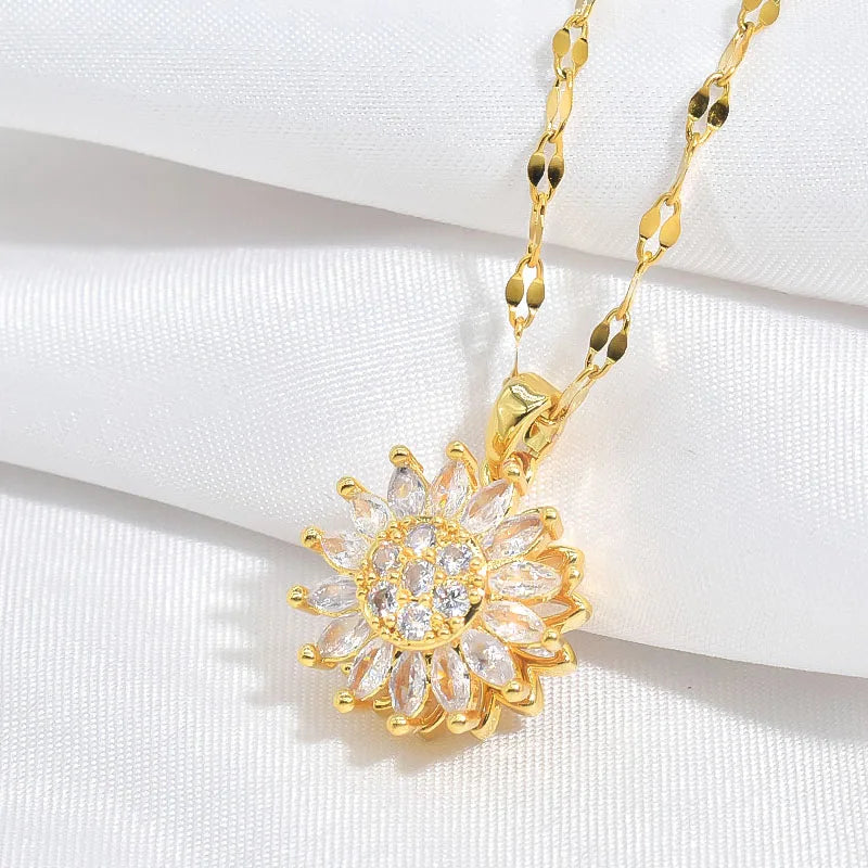 COMBO 2X1 🌻Obtén Anillo + Cadena Girasol Giratorio🌻