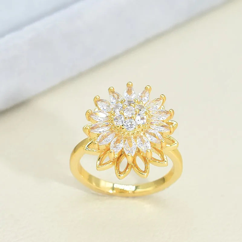 COMBO 2X1 🌻Obtén Anillo + Cadena Girasol Giratorio🌻