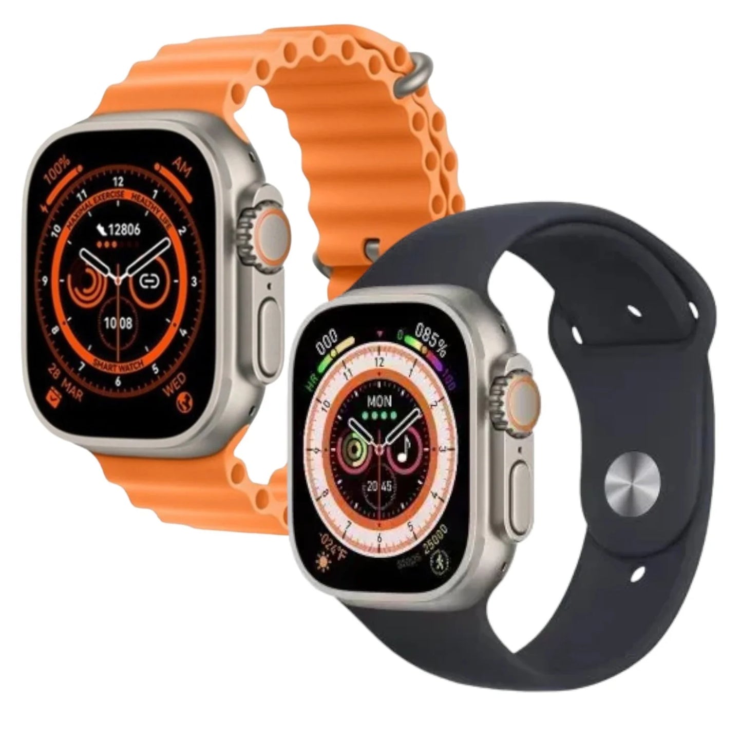 COMBO PAREJA 11X1 🔥2 Reloj Smartwatch 9 y Ultra 2 + 7 Pulsos de reloj + 2 Protectores de relojes🔥