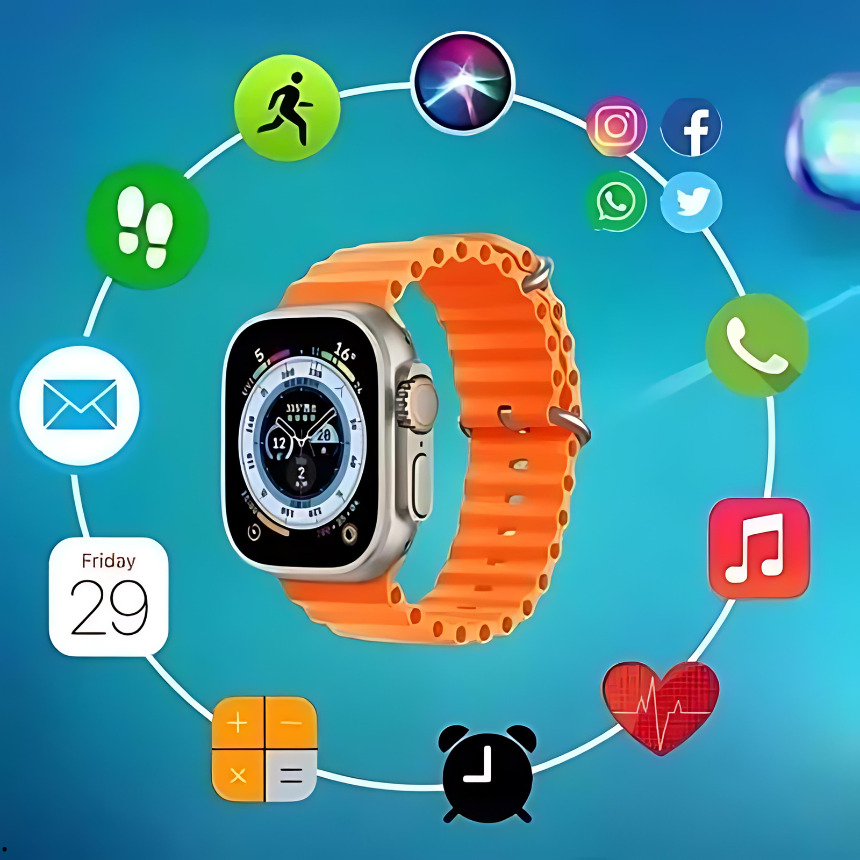 COMBO 5X1 🔥Obtén Reloj SmartWatch X8 Ultra + Audifonos Airpods Pro 2da generación+ Bateria Portátil🔥