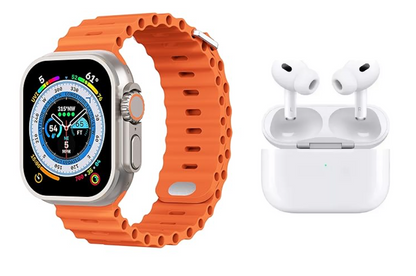 COMBO 5X1 🔥Obtén Reloj SmartWatch X8 Ultra + Audifonos Airpods Pro 2da generación+ Bateria Portátil🔥
