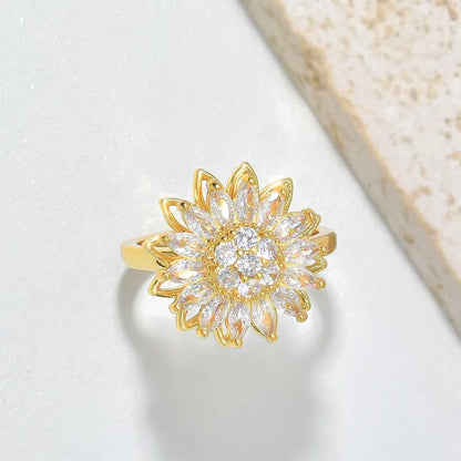 COMBO 2X1 🌻Obtén Anillo + Cadena Girasol Giratorio🌻
