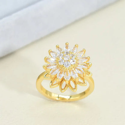 COMBO 2X1 🌻Obtén Anillo + Cadena Girasol Giratorio🌻