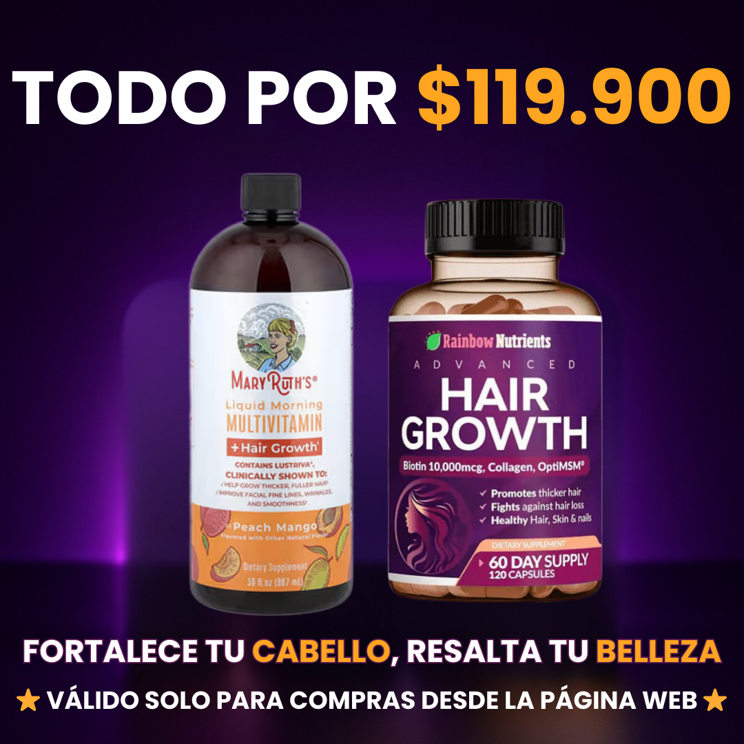 COMBO NUTRE TU CABELLO💆‍♀️MARY RUTHS + HAIR GROWTH💊