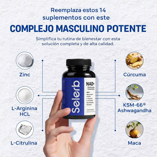 COMBO MACHO ALFA🔥SELERB NAD MEN +NITRIC OXIDE+ MAGNESIO COMPLEX💊