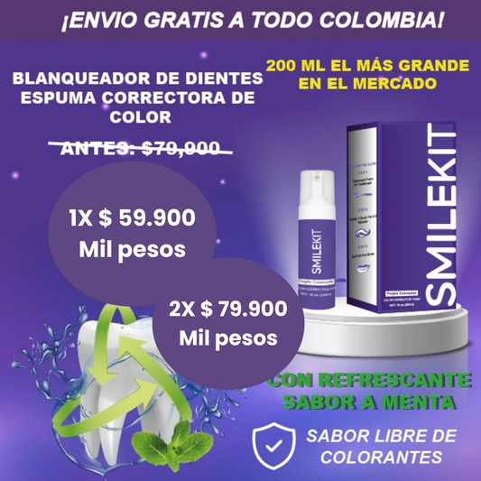 SmileKit: ESPUMA Blanqueadora de tus dientes y elimina el mal aliento