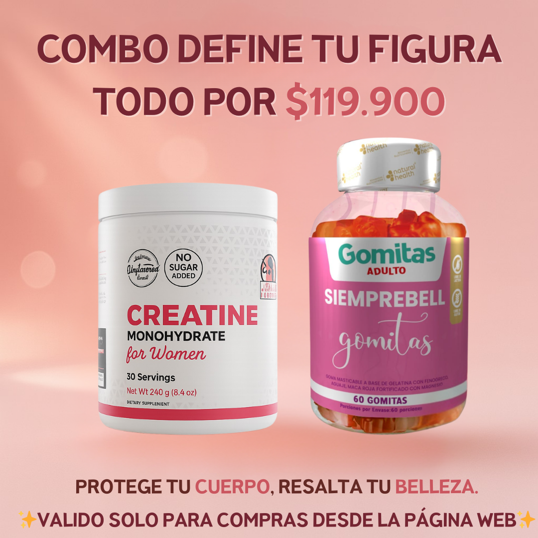 COMBO DEFINE TU FIGURA 💓 CREATINA MONOHIDRATADA + BBL GUMMYS🍓