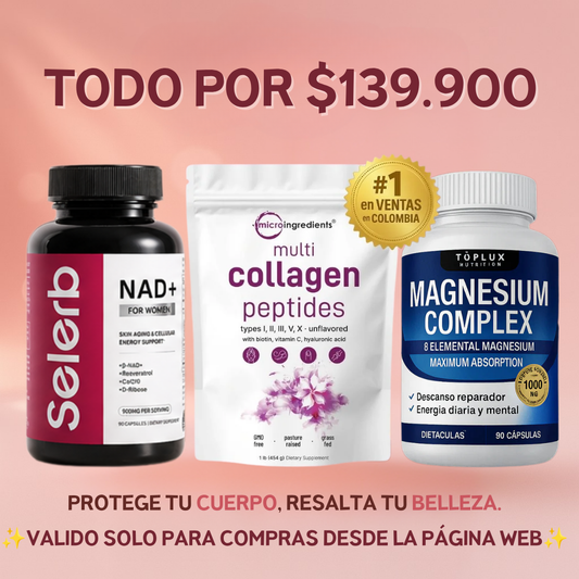COMBO TRÍO FEMENINO💓SELERB WOMEN + COLLAGEN PETIDES + MAGNESIUM COMPLEX💊