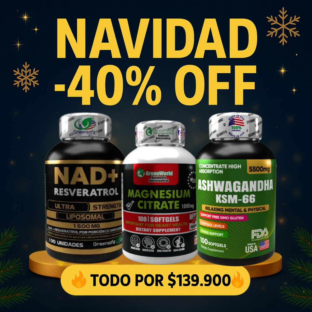 COMBO VITALIDAD⚡NAD + Ashwagandha + Citrato de Magnesio💊