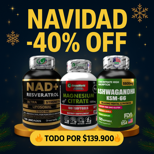 COMBO VITALIDAD⚡NAD + Ashwagandha + Citrato de Magnesio💊